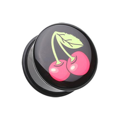 Lucky Cherry Single Flared Ear Gauge Plug - 1 Pair