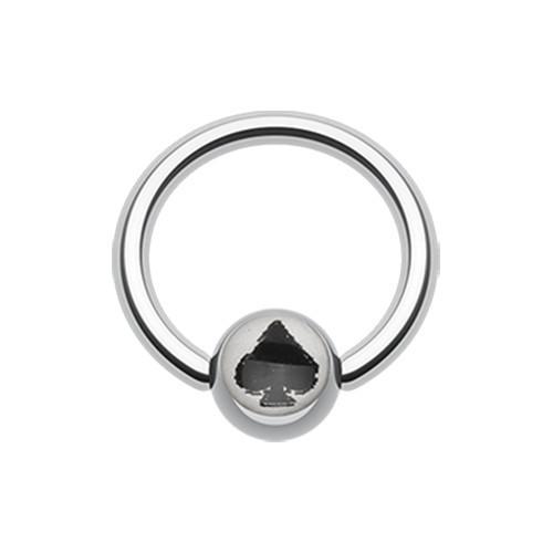 Lucky Spade Logo Ball Captive Bead Ring