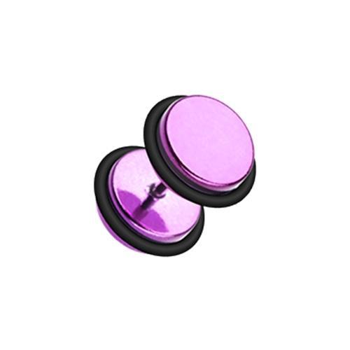 Magenta Iridescent Metallic Coat Acrylic Fake Plug w/ O-Rings - 1 Pair