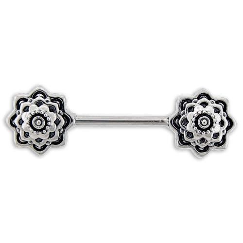 Mandala Ends Nipple Barbell - 1 Piece