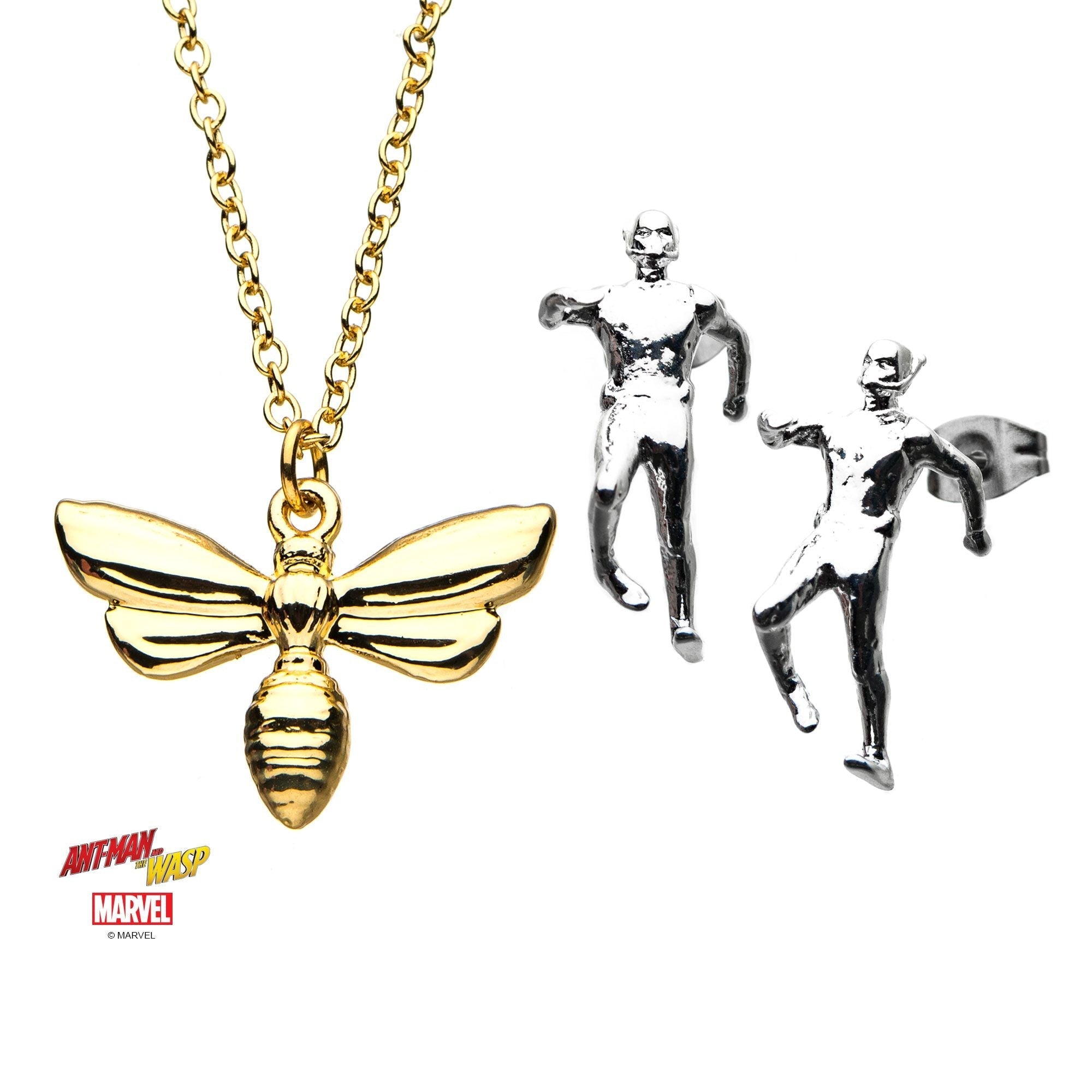 MARVEL Marvel Ant-Man Stud Earring Wasp Pendant Necklace Set -Rebel Bod-RebelBod