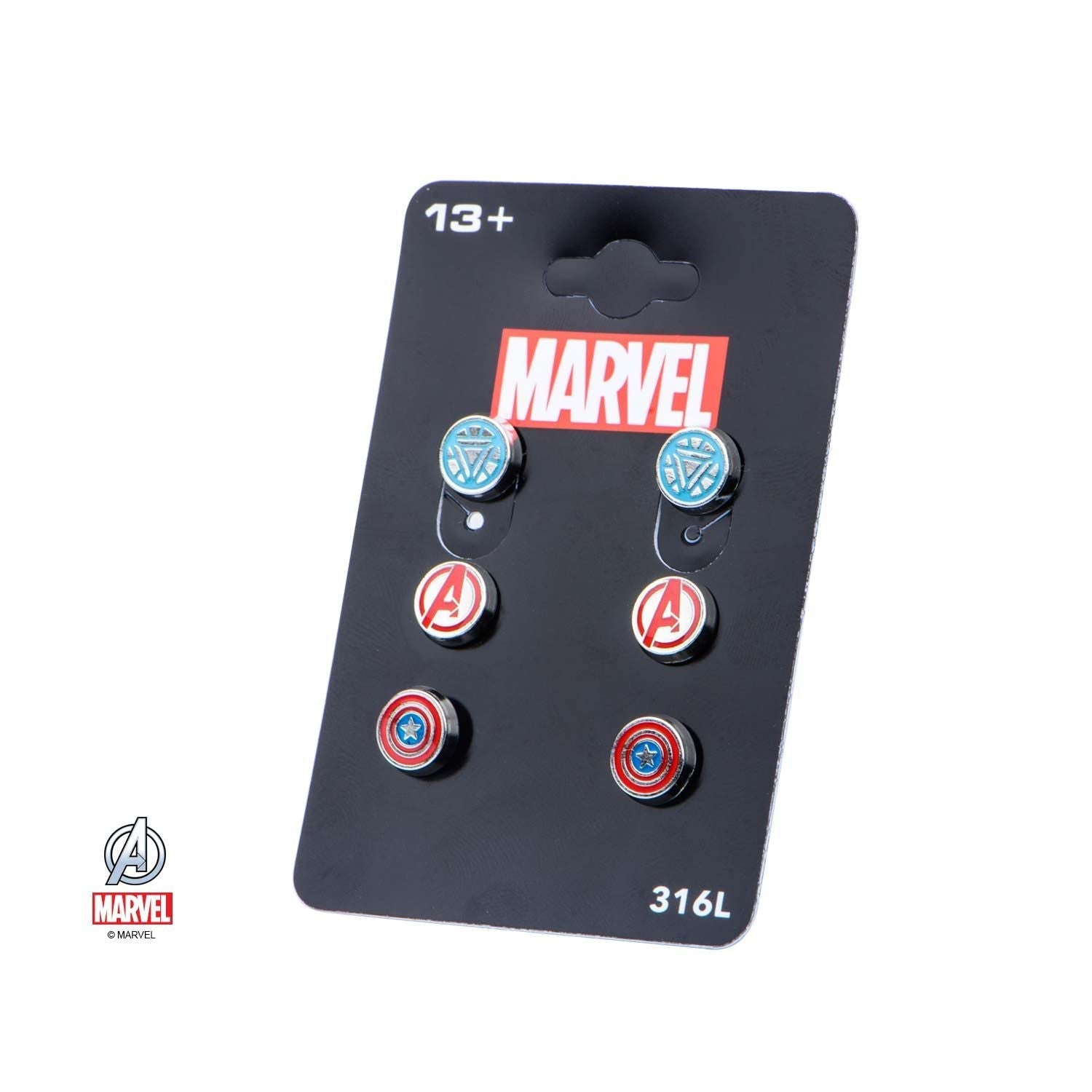 MARVEL Marvel Avenger "A" Logo,Captain America Iron Man Stud Earring Set -Rebel Bod-RebelBod