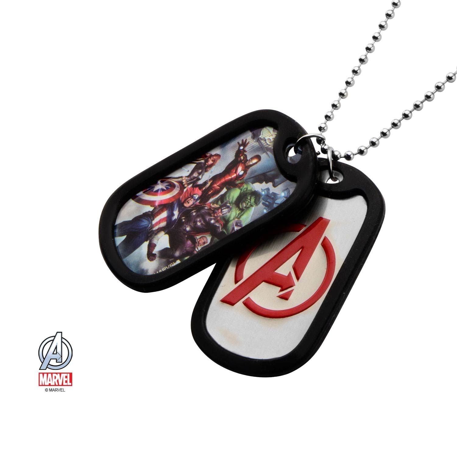 MARVEL Marvel Avenger Graphic Logo Front Double Dog Tag Pendant Necklace -Rebel Bod-RebelBod