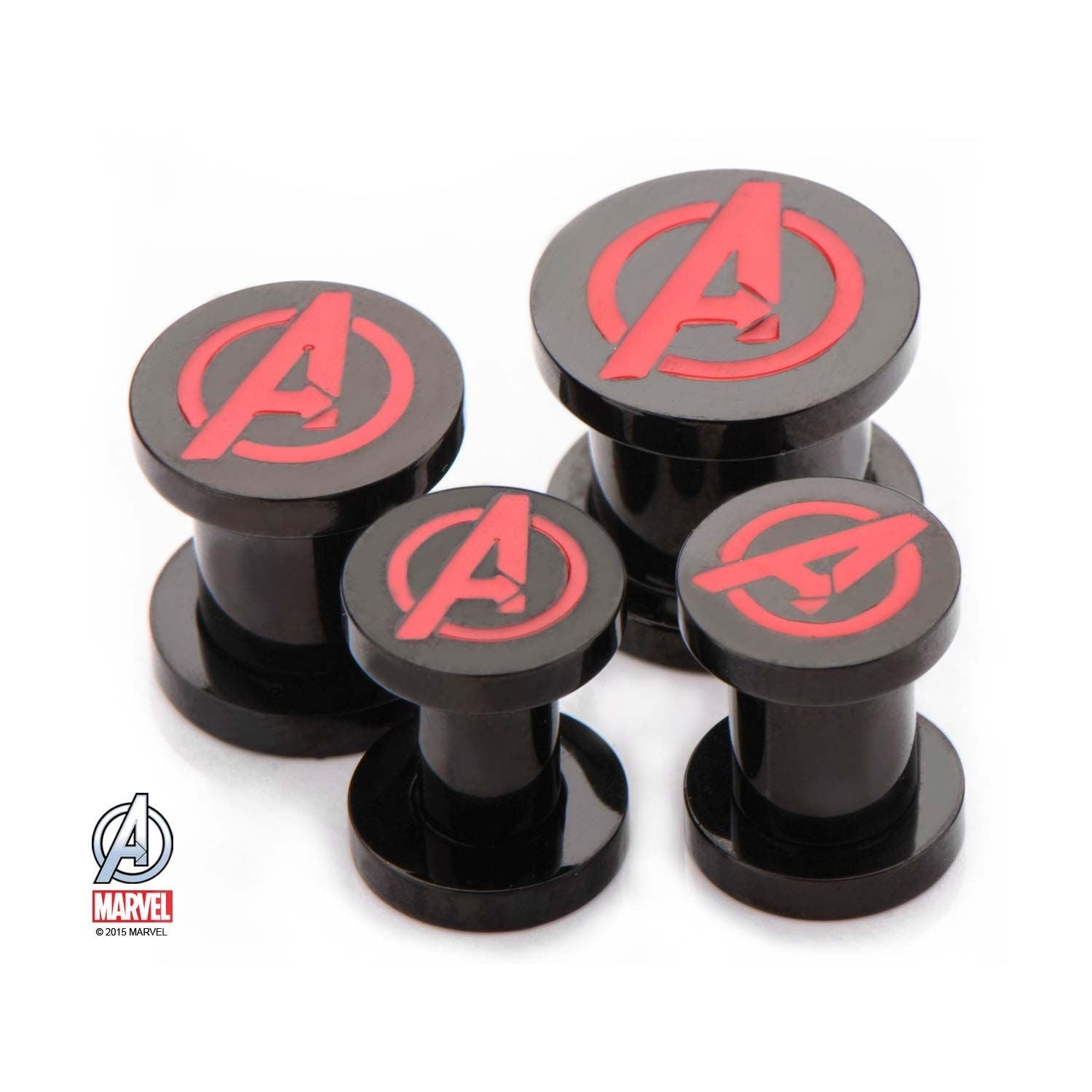 MARVEL Marvel Avenger Red Logo Front Enamel Screw Fit Plug -Rebel Bod-RebelBod