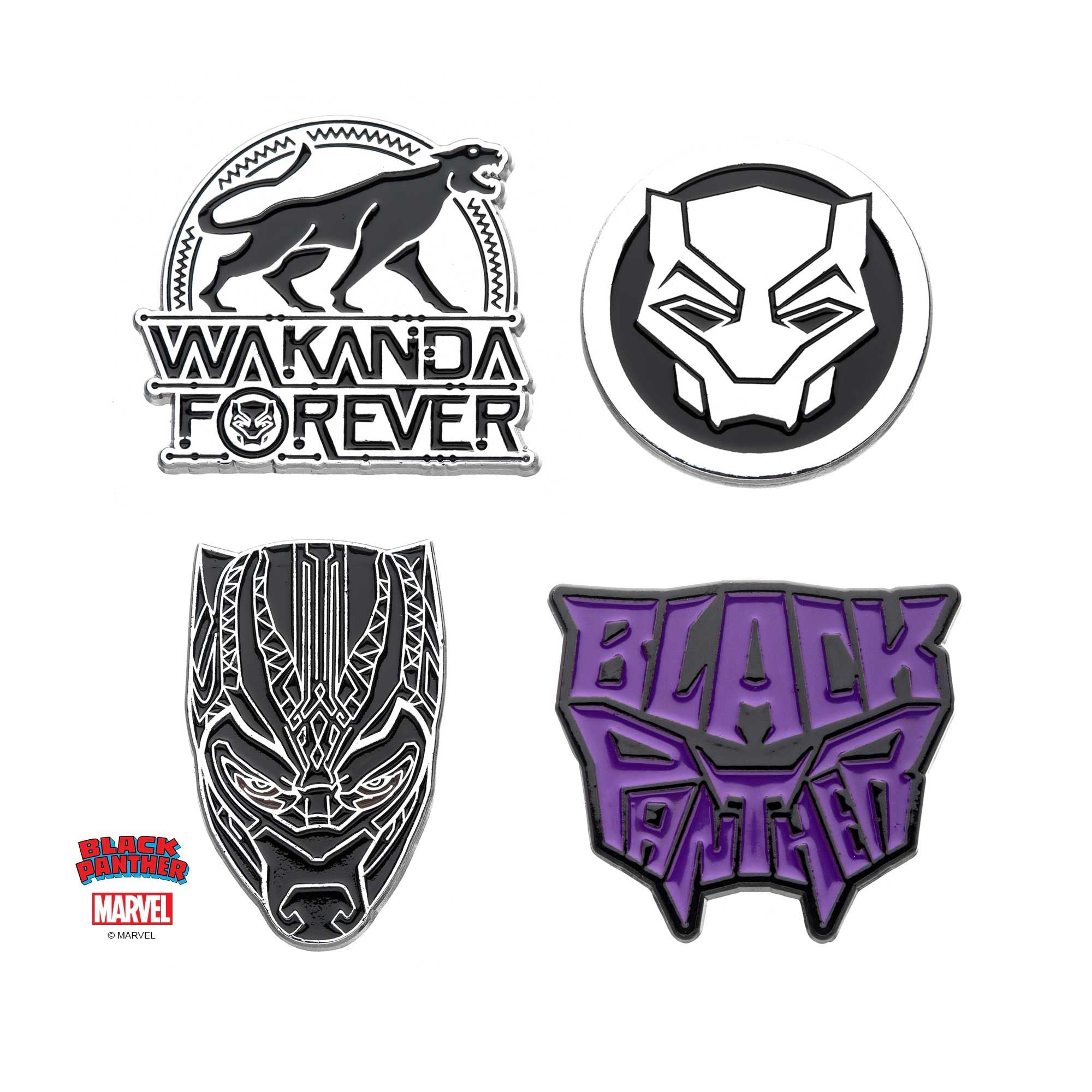 MARVEL Marvel Black Panther Wakanda Forever Enamel Pin Set (4 piece) -Rebel Bod-RebelBod
