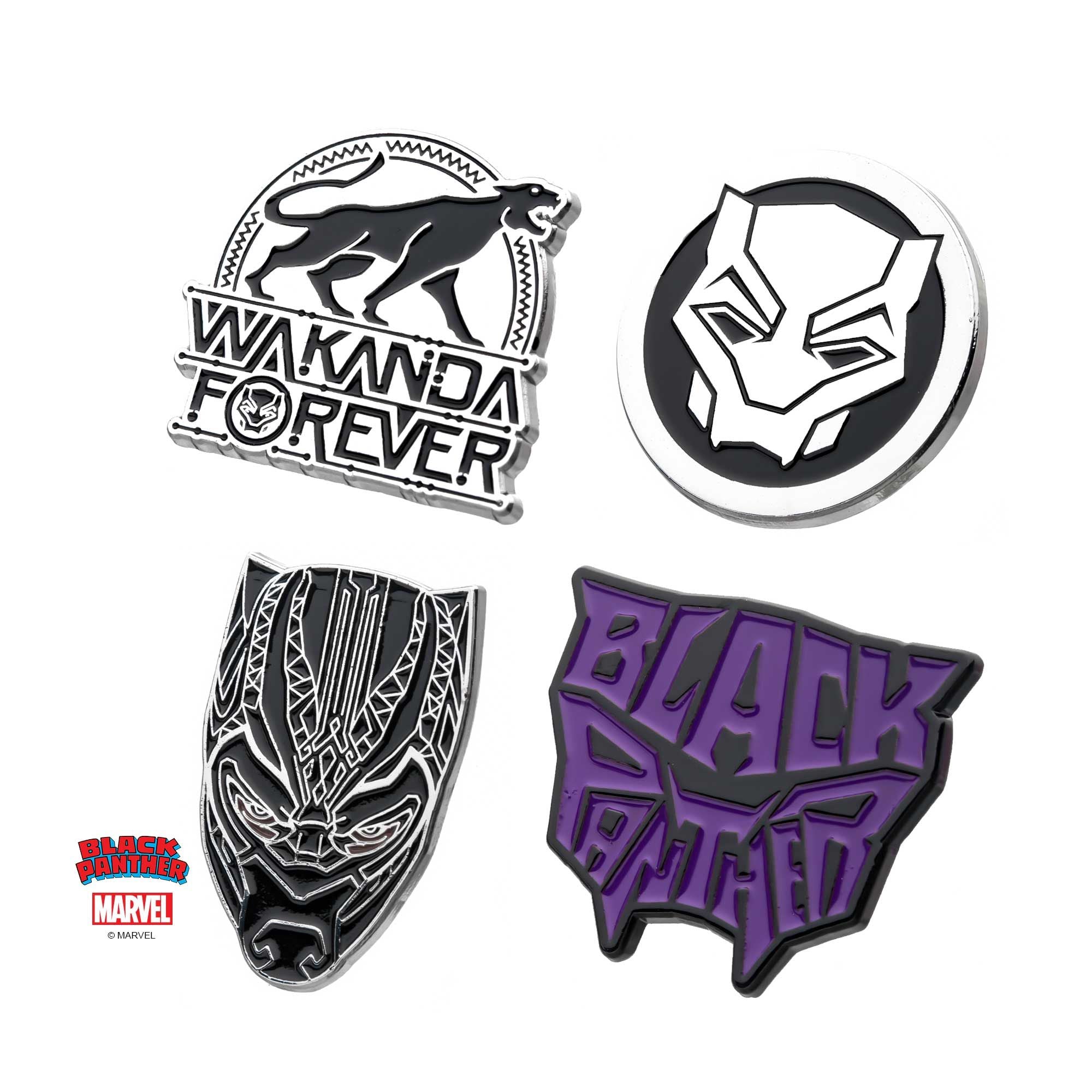 MARVEL Marvel Black Panther Wakanda Forever Enamel Pin Set (4 piece) -Rebel Bod-RebelBod