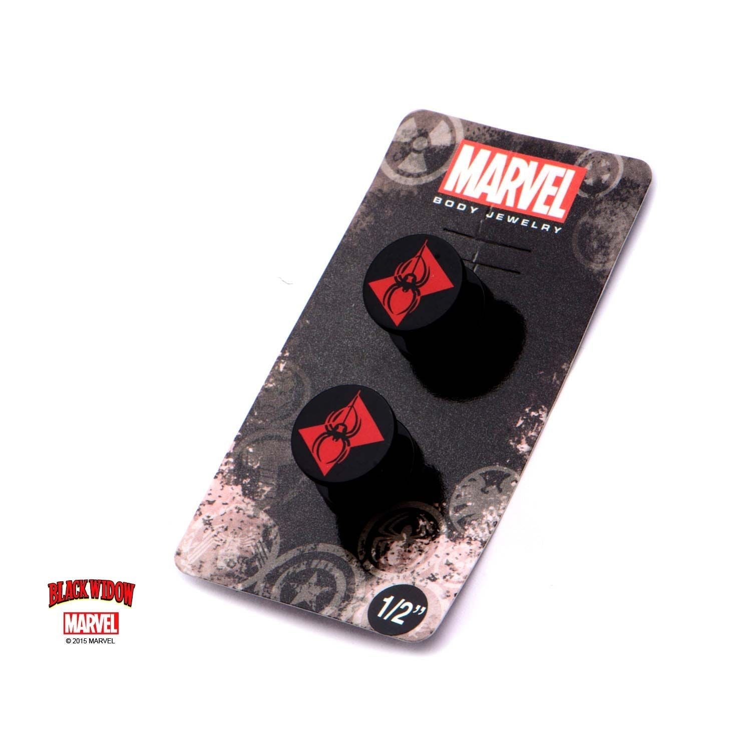 MARVEL Marvel Black Widow Logo Front Screw Fit Plug -Rebel Bod-RebelBod