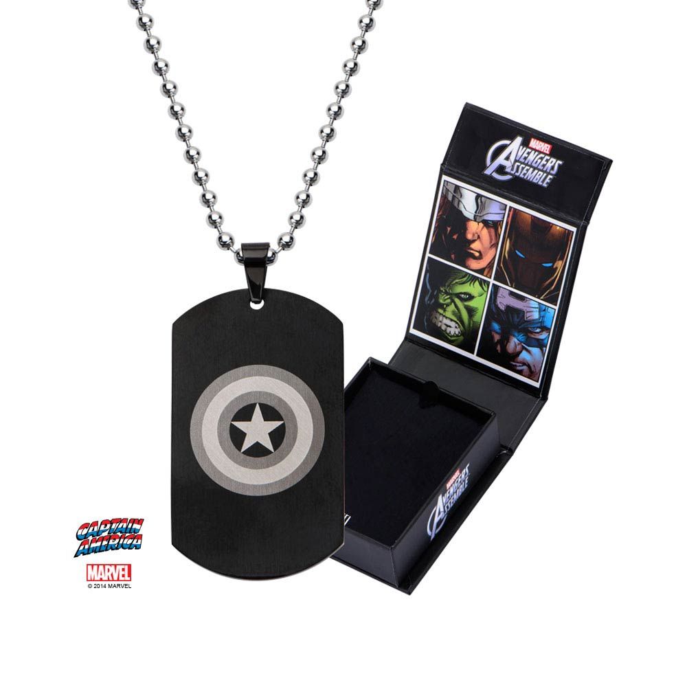 MARVEL Marvel Captain America Dog Tag Pendant Necklace -Rebel Bod-RebelBod