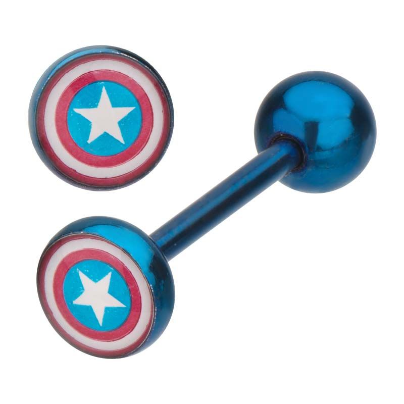 MARVEL Marvel Captain America Flat Head Logo Barbell -Rebel Bod-RebelBod