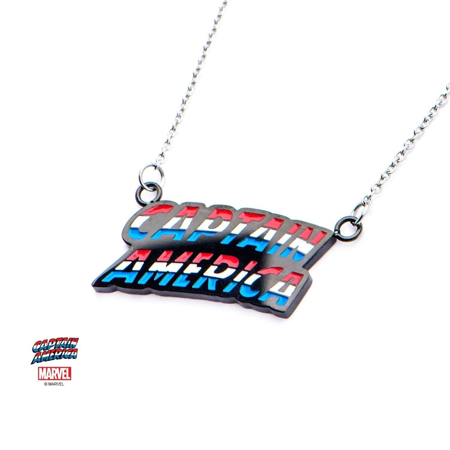 MARVEL Marvel Captain America Lettering Pendant Necklaces -Rebel Bod-RebelBod