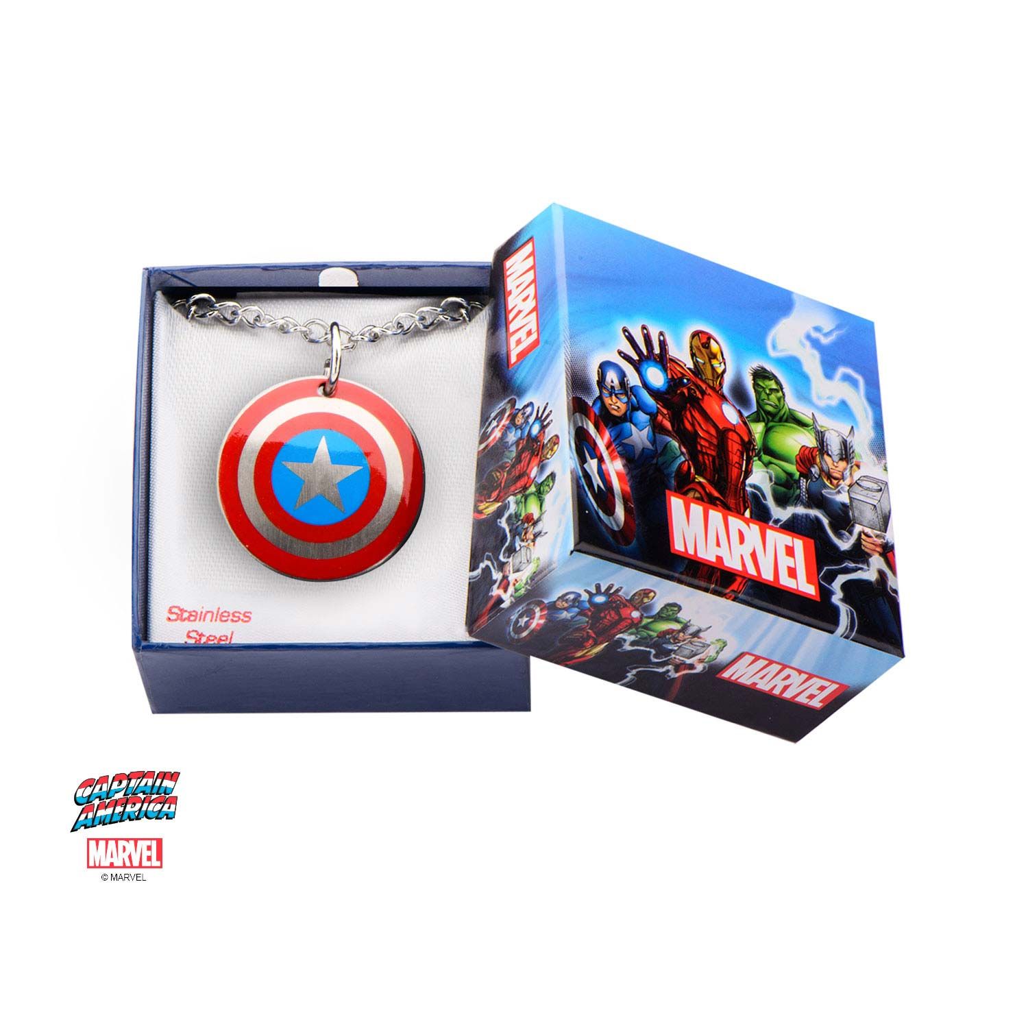 MARVEL Marvel Captain America Logo Kids Pendant Necklace -Rebel Bod-RebelBod