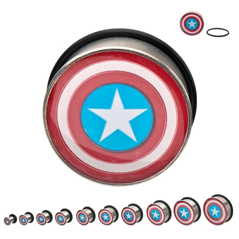 MARVEL Marvel Captain America Logo Plug A -Rebel Bod-RebelBod