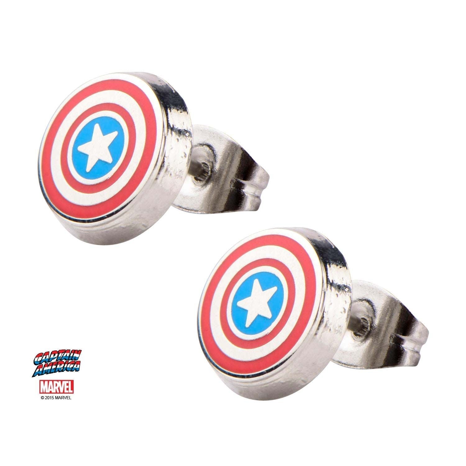 MARVEL Marvel Captain America Logo Round Ear Studs -Rebel Bod-RebelBod
