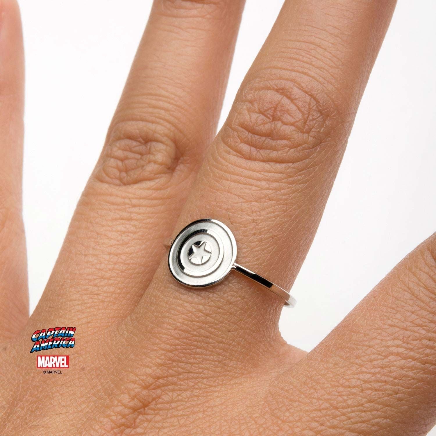 MARVEL Marvel Captain America Shield Logo Polished Ring -Rebel Bod-RebelBod