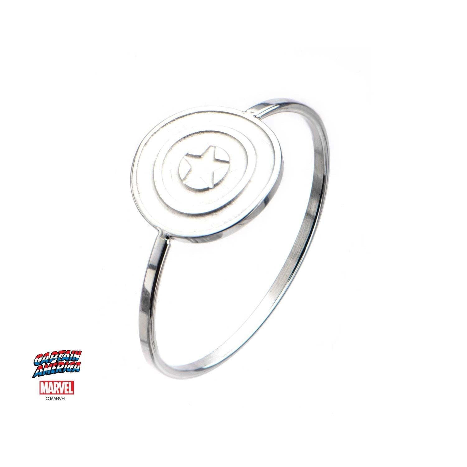 MARVEL Marvel Captain America Shield Logo Polished Ring -Rebel Bod-RebelBod