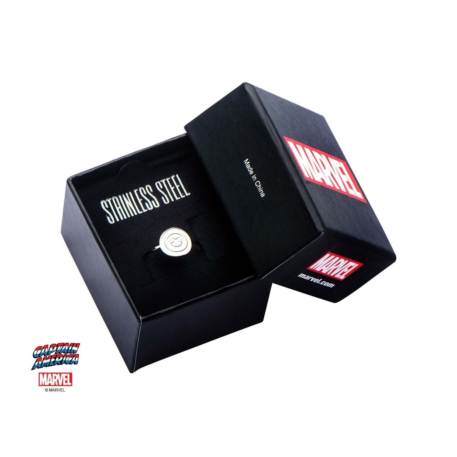 MARVEL Marvel Captain America Shield Logo Polished Ring -Rebel Bod-RebelBod