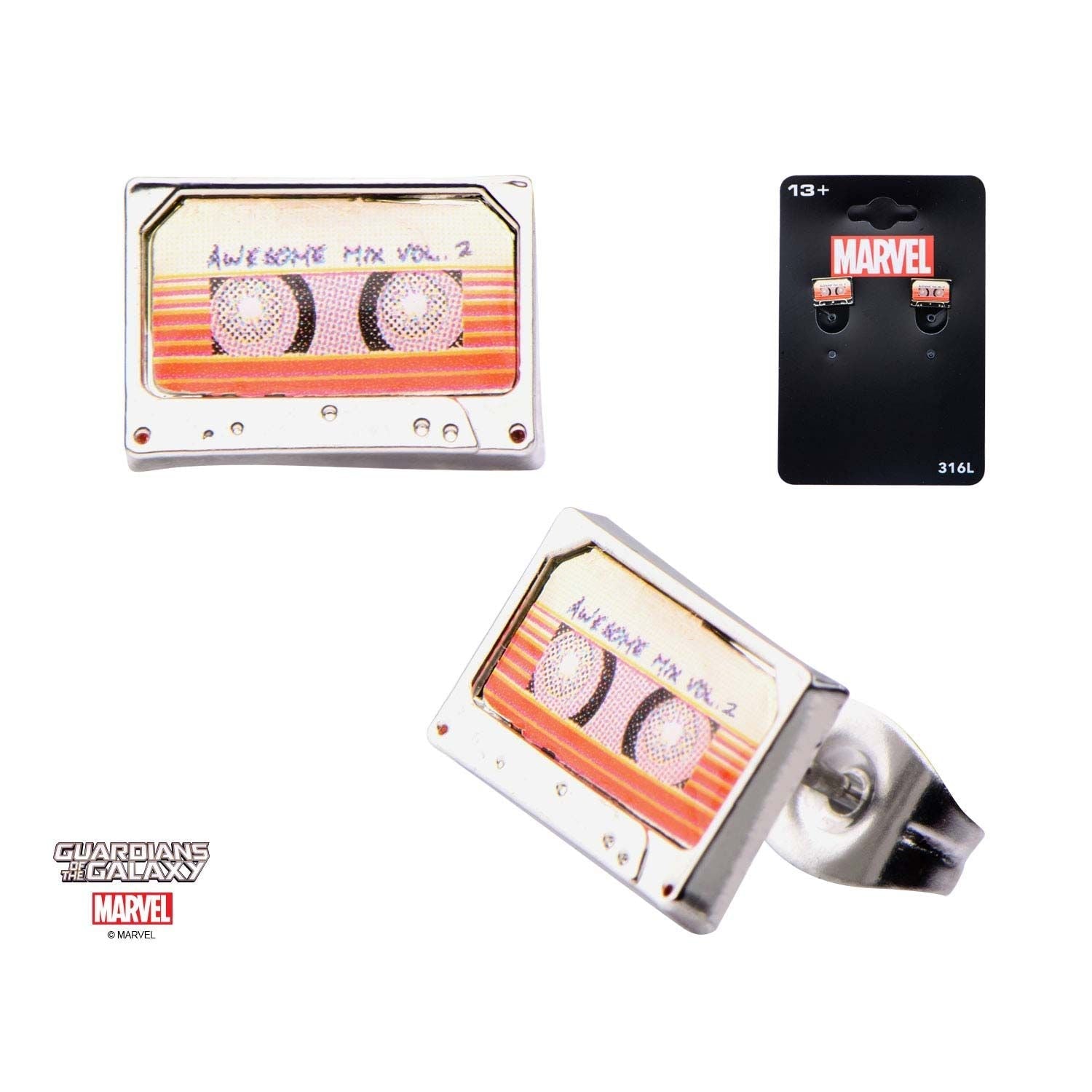 MARVEL Marvel Guardians of Galaxy Awesome Mix Vol. 2 Tape Stud Earring -Rebel Bod-RebelBod