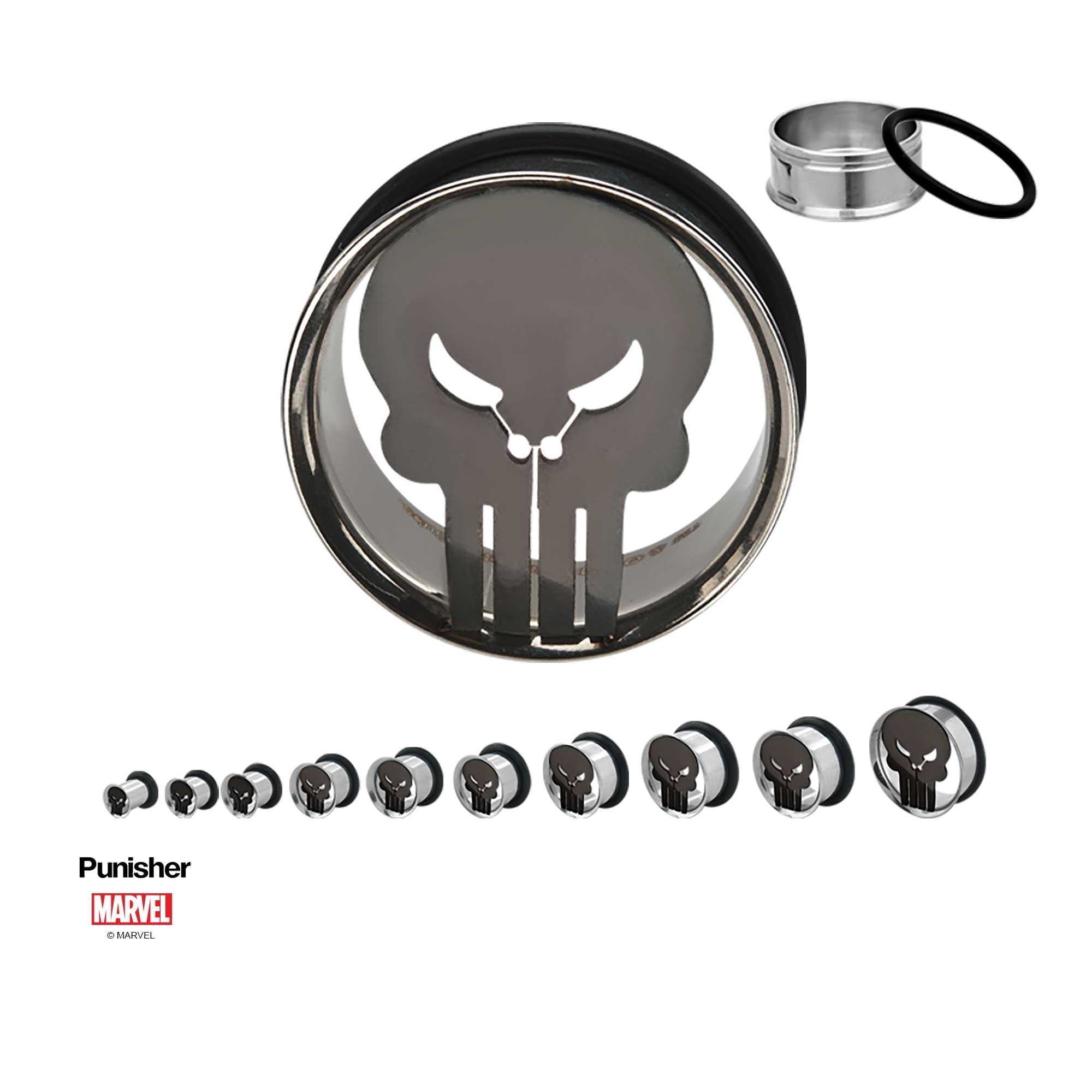 MARVEL Marvel Punisher Logo Single Flare Plug -Rebel Bod-RebelBod