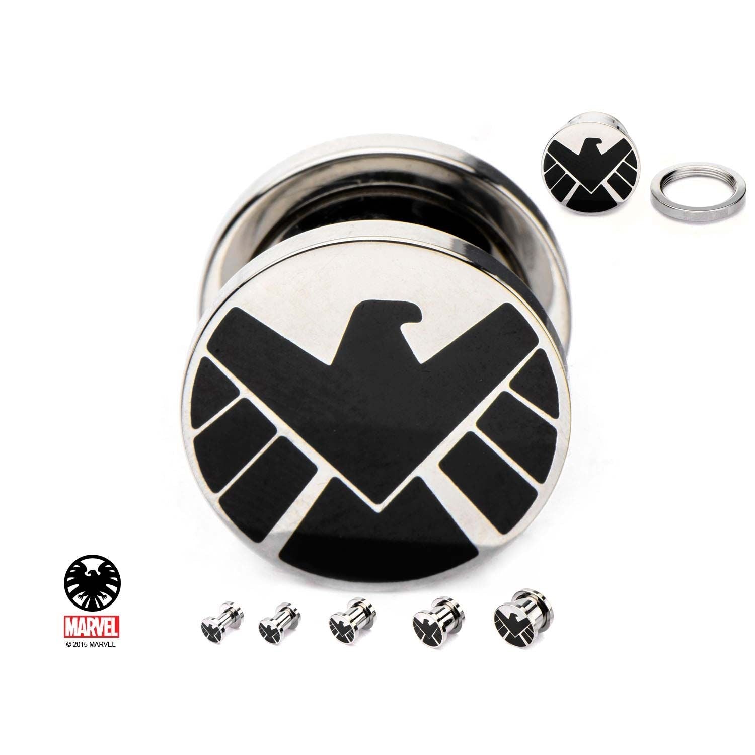 MARVEL Marvel S.H.I.E.L.D. Logo Front Screw Fit Plug -Rebel Bod-RebelBod