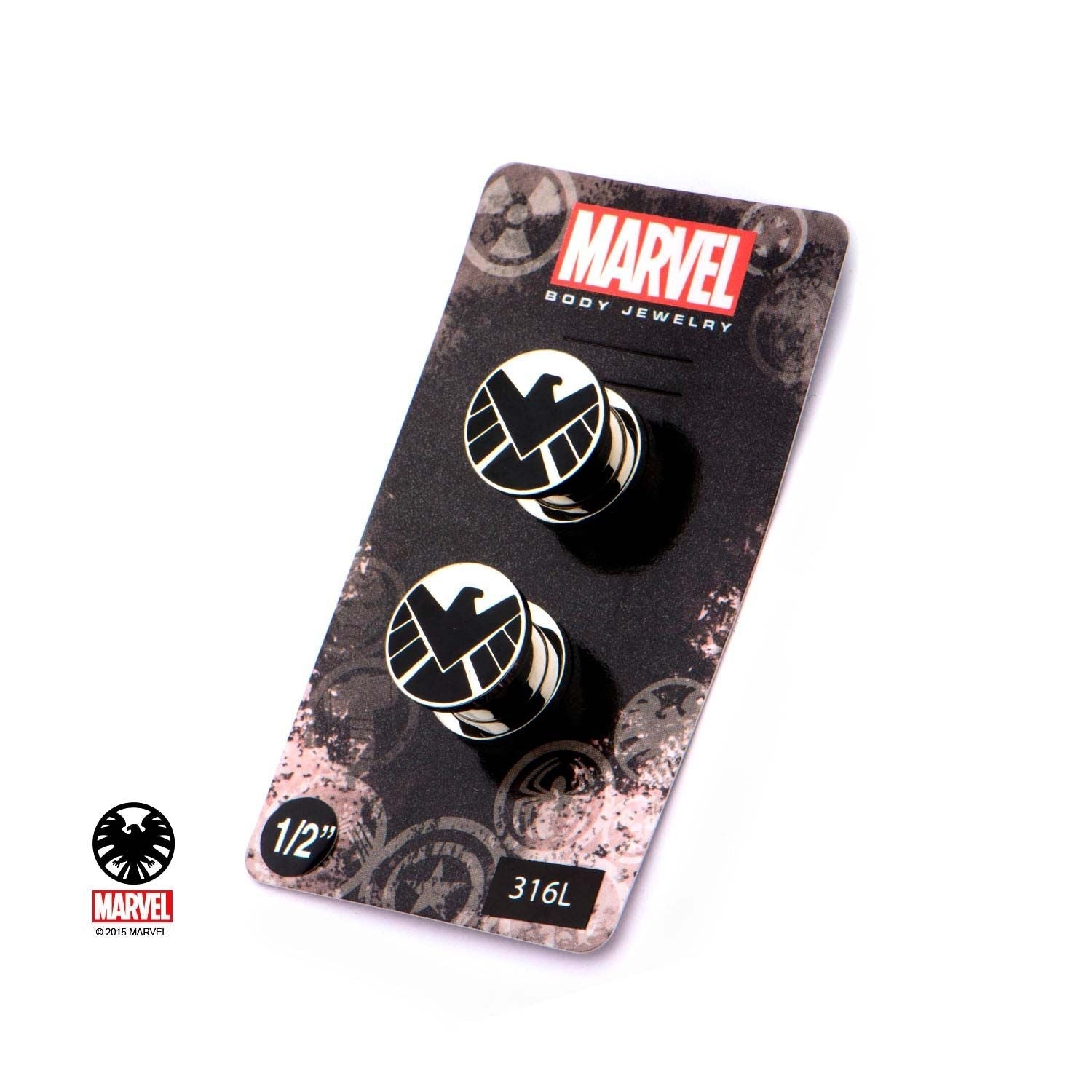 MARVEL Marvel S.H.I.E.L.D. Logo Front Screw Fit Plug -Rebel Bod-RebelBod