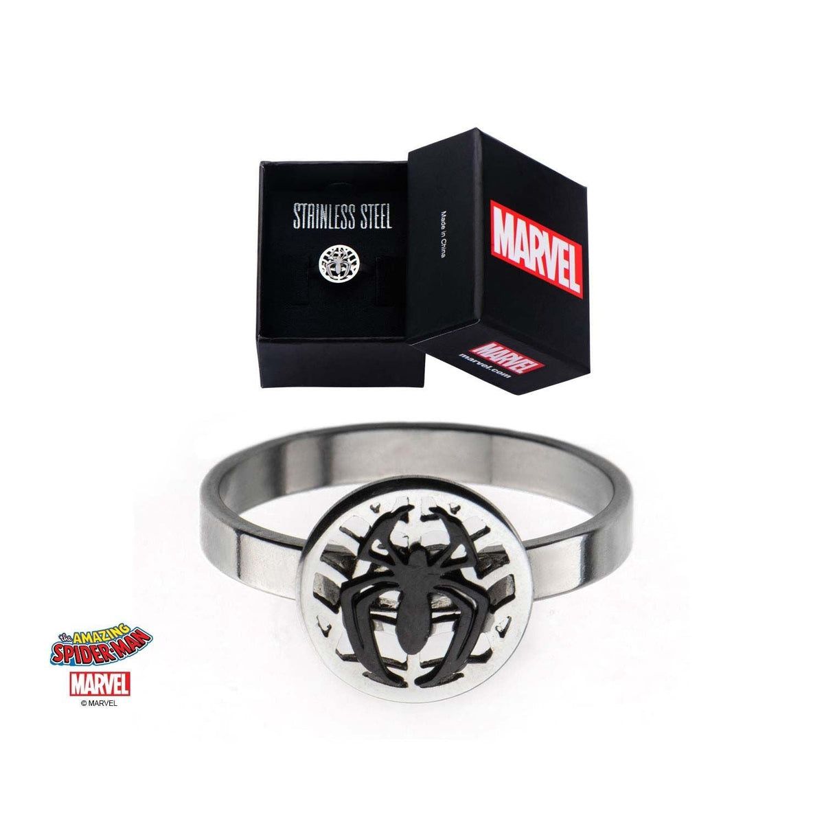 MARVEL Marvel Spider-Man Ring Black Plated Spider -Rebel Bod-RebelBod