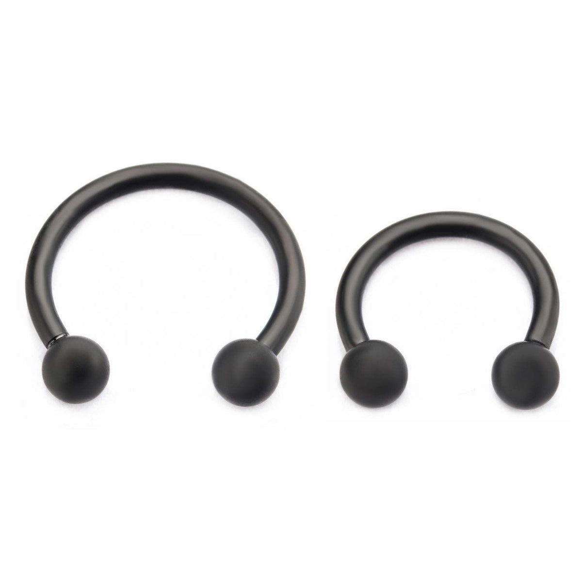 CIRCULAR BARBELL | HORSESHOE Matte Black Titanium Plated Surgical Steel Horseshoe sbvhtm -Rebel Bod-RebelBod
