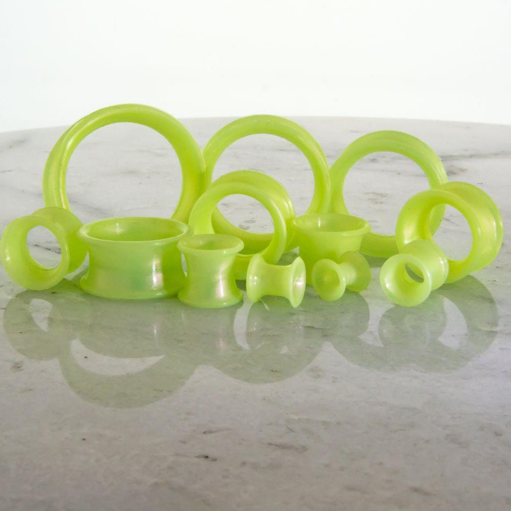 Tunnels - Double Flare Metallic Green Silicone Tunnel - 1 Piece -Rebel Bod-RebelBod