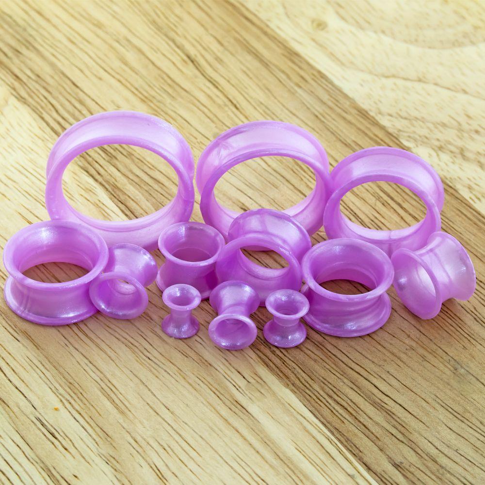 Tunnels - Double Flare Metallic Purple Silicone Tunnel - 1 Piece -Rebel Bod-RebelBod