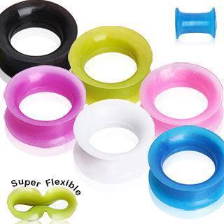 Tunnels - Double Flare Metallic Silicone Tunnel Plug with Flattened Double Flares - 1 Piece -Rebel Bod-RebelBod