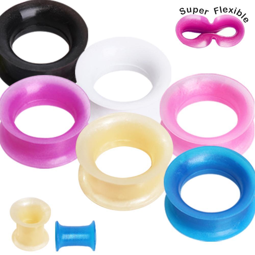 Tunnels - Double Flare Metallic Silicone Tunnel Plug with Flattened Double Flares - 1 Piece -Rebel Bod-RebelBod