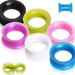 Tunnels - Double Flare Metallic Silicone Tunnel Plug with Flattened Double Flares - 1 Piece -Rebel Bod-RebelBod