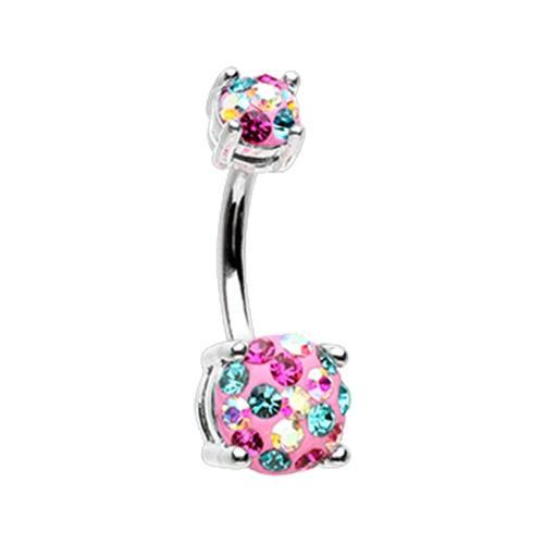 Miami Multi Sprinkle Dot Gem Prong Sparkle Belly Button Ring