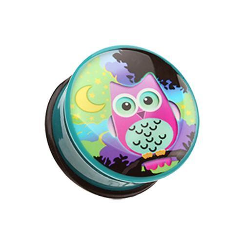 Midnight Owl Single Flared Ear Gauge Plug - 1 Pair