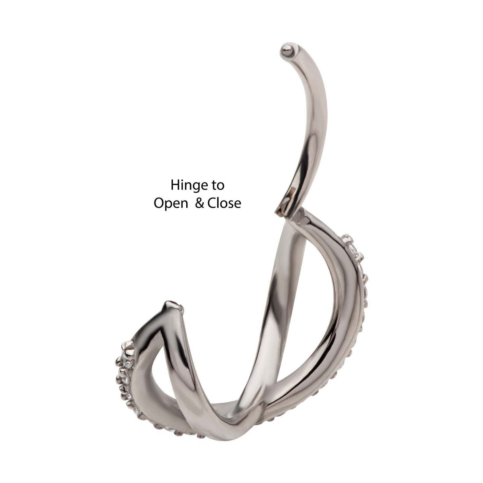 SEAMLESS CLICKER Multi Clear CZ Infinity Side Facing Hinged Segment Clicker -Rebel Bod-RebelBod