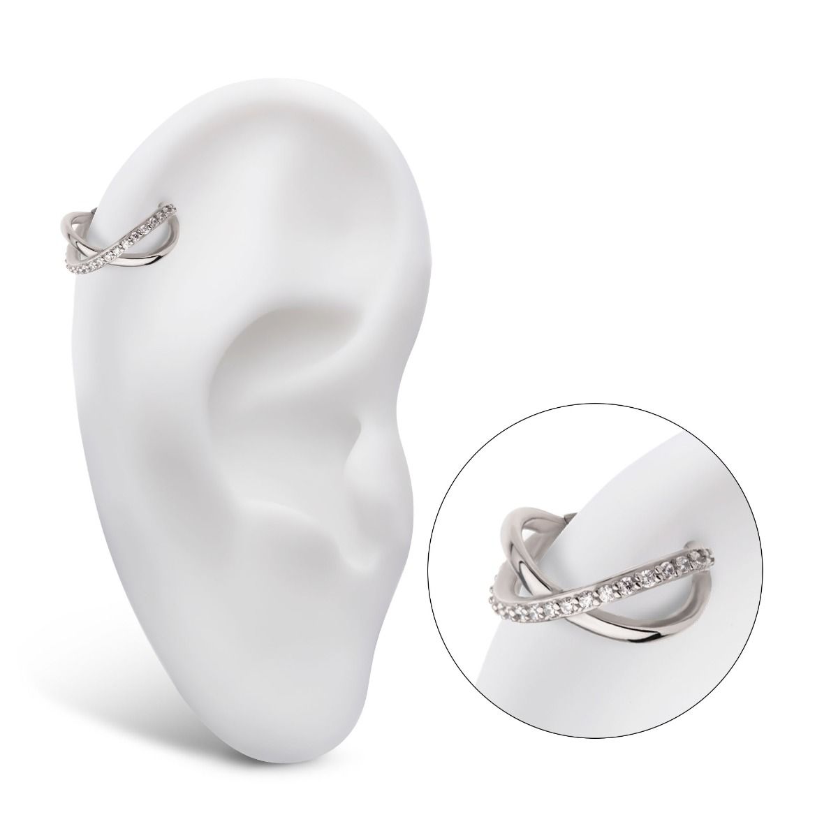 SEAMLESS CLICKER Multi Clear CZ Infinity Side Facing Hinged Segment Clicker -Rebel Bod-RebelBod