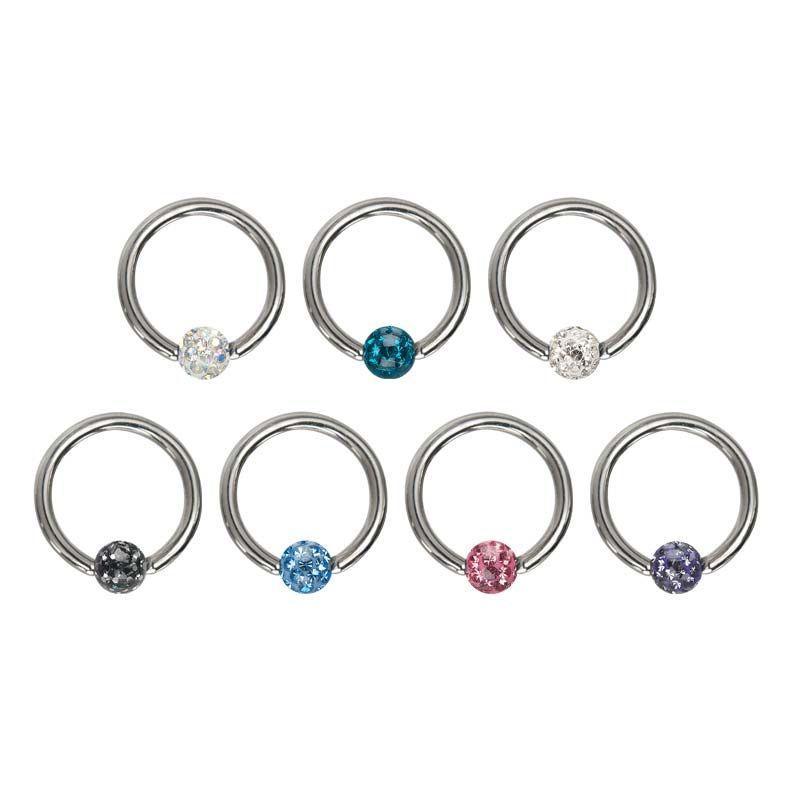 Multi Gem w/ Resin Coated Captive Bead Rings sbvrs435743