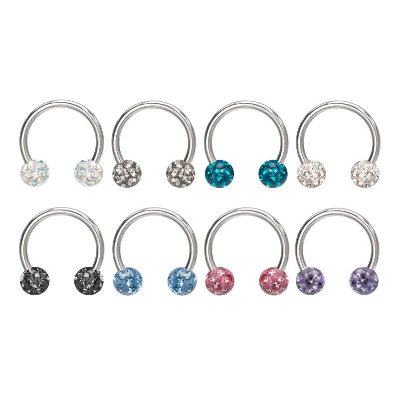 CIRCULAR BARBELL | HORSESHOE Multigem horseshoes resin coated -Rebel Bod-RebelBod