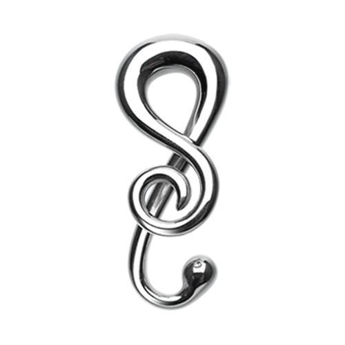 Tapers - Hanging Music Note Treble Clef Steel Ear Gauge Spiral Hanging Taper - 1 Pair -Rebel Bod-RebelBod