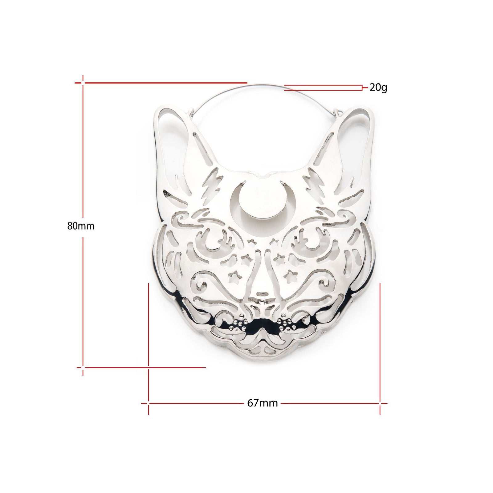 Mystical Sphynx Cat Filigree Plug Hoops -Rebel Bod-RebelBod