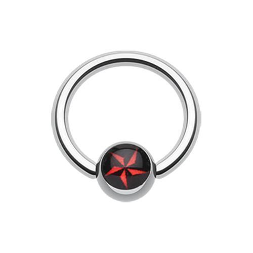 CAPTIVE BEAD RING Nautical Star Logo Ball Captive Bead Ring -Rebel Bod-RebelBod