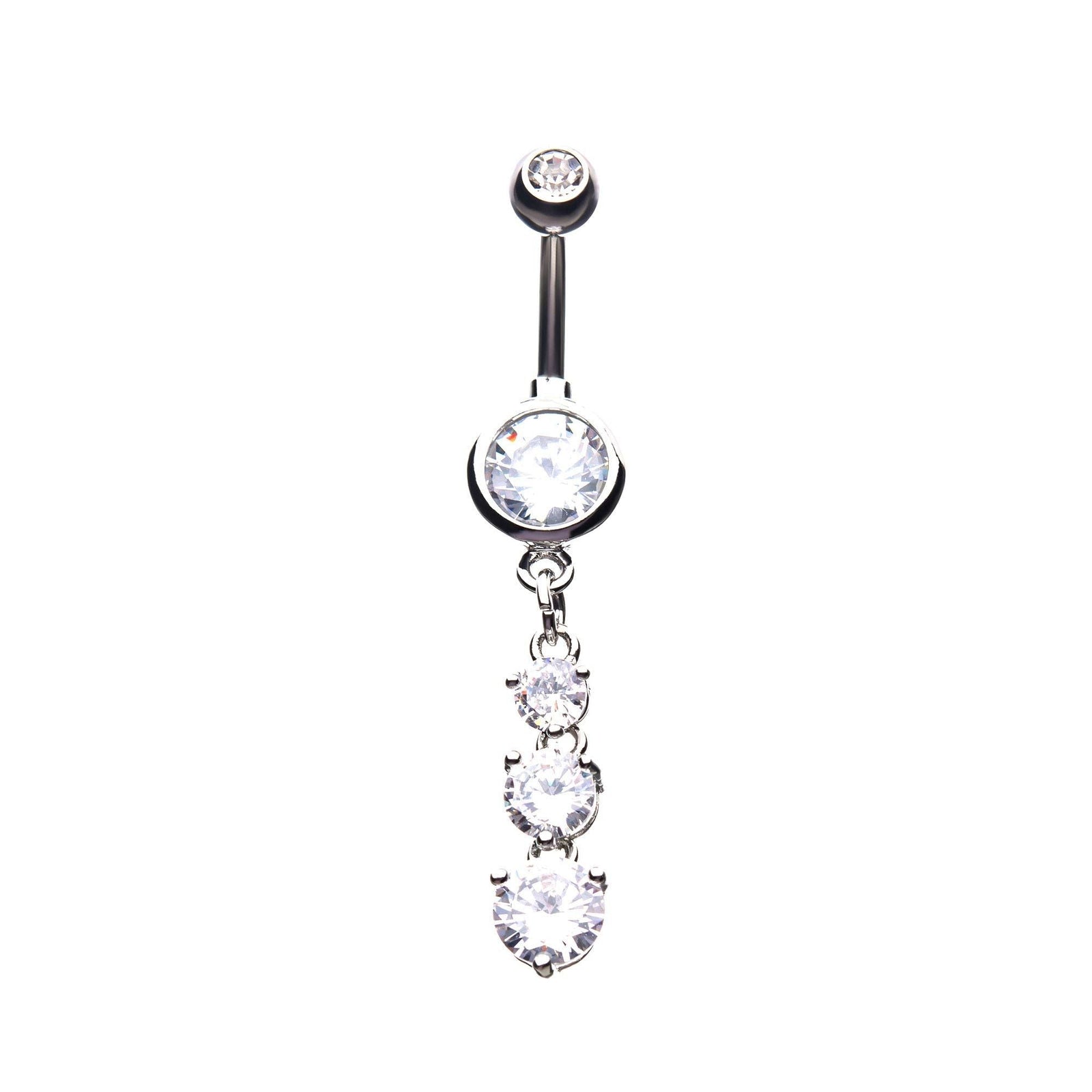 TBD-Belly Navels Mixed Size Clear CZ Gem Dangle Charm -Rebel Bod-RebelBod