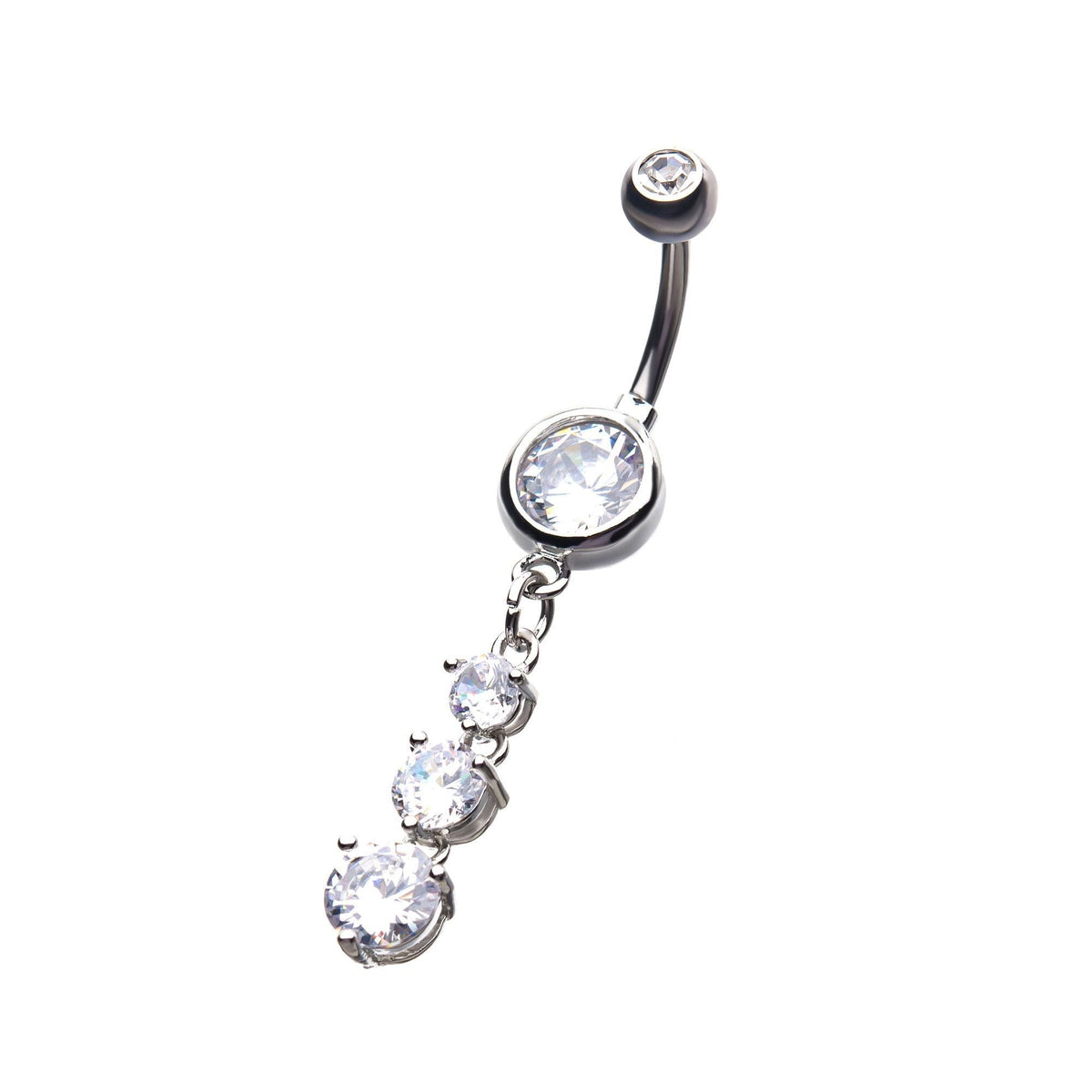 TBD-Belly Navels Mixed Size Clear CZ Gem Dangle Charm -Rebel Bod-RebelBod