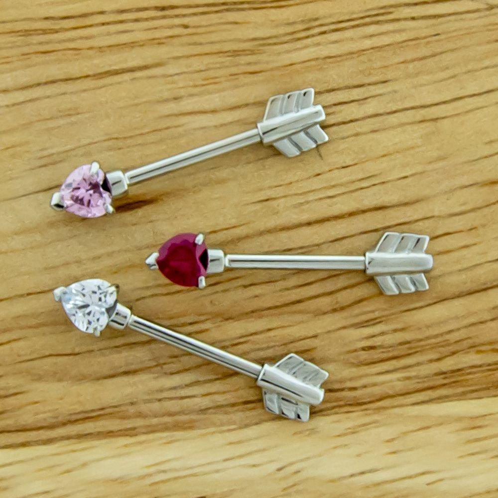 Nipple Barbell Nipple Barbell Arrow Ends Externally Threaded - 1 Piece * -Rebel Bod-RebelBod