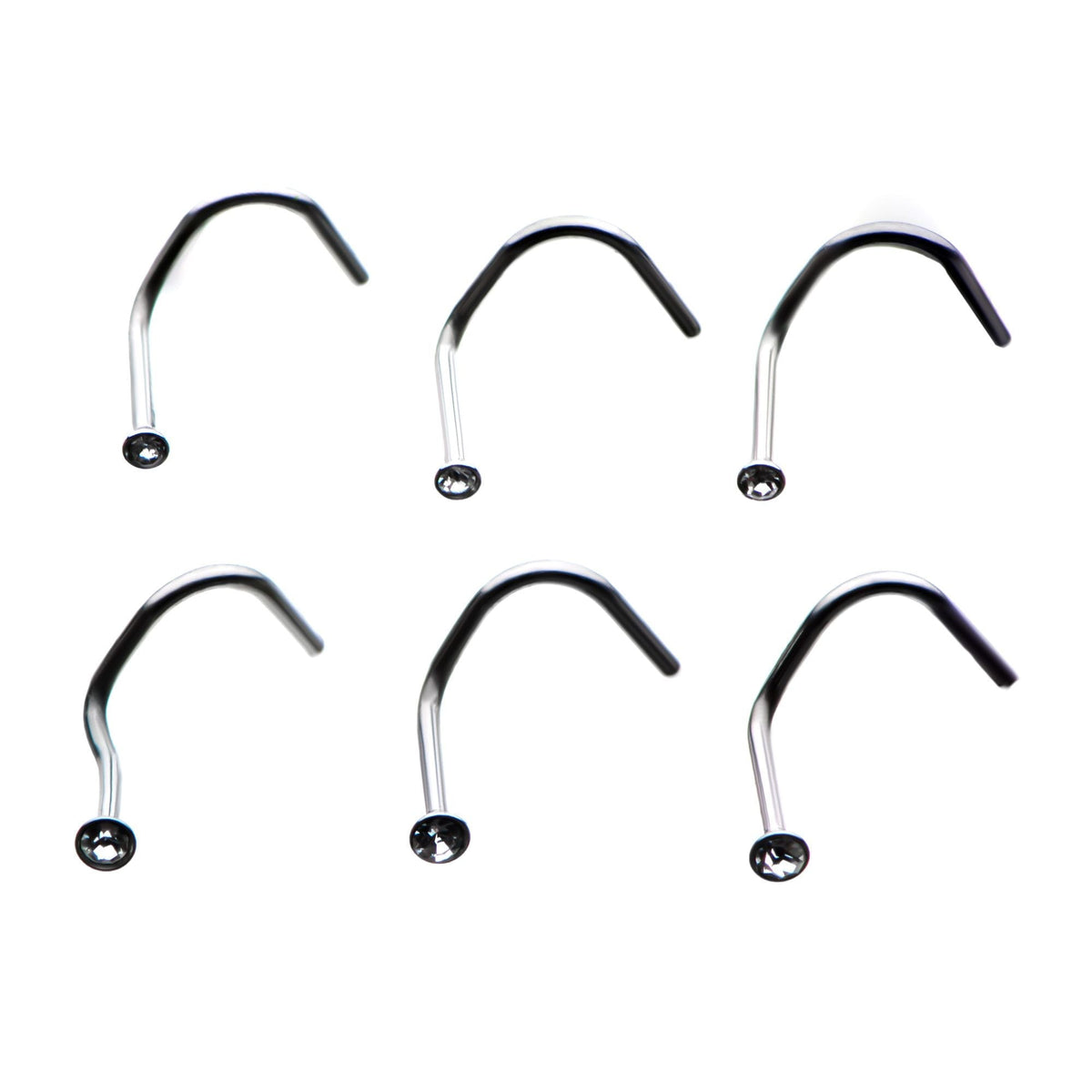 Nose Ring - Nose Screw Nose Srews Clear Gem Multi Packs - 1 Pack -Rebel Bod-RebelBod