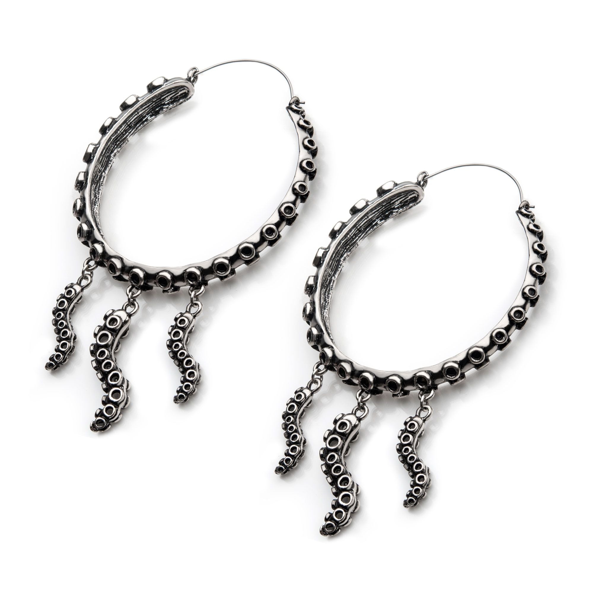 Octopus Dangling Tentacles Plug Hoops -Rebel Bod-RebelBod