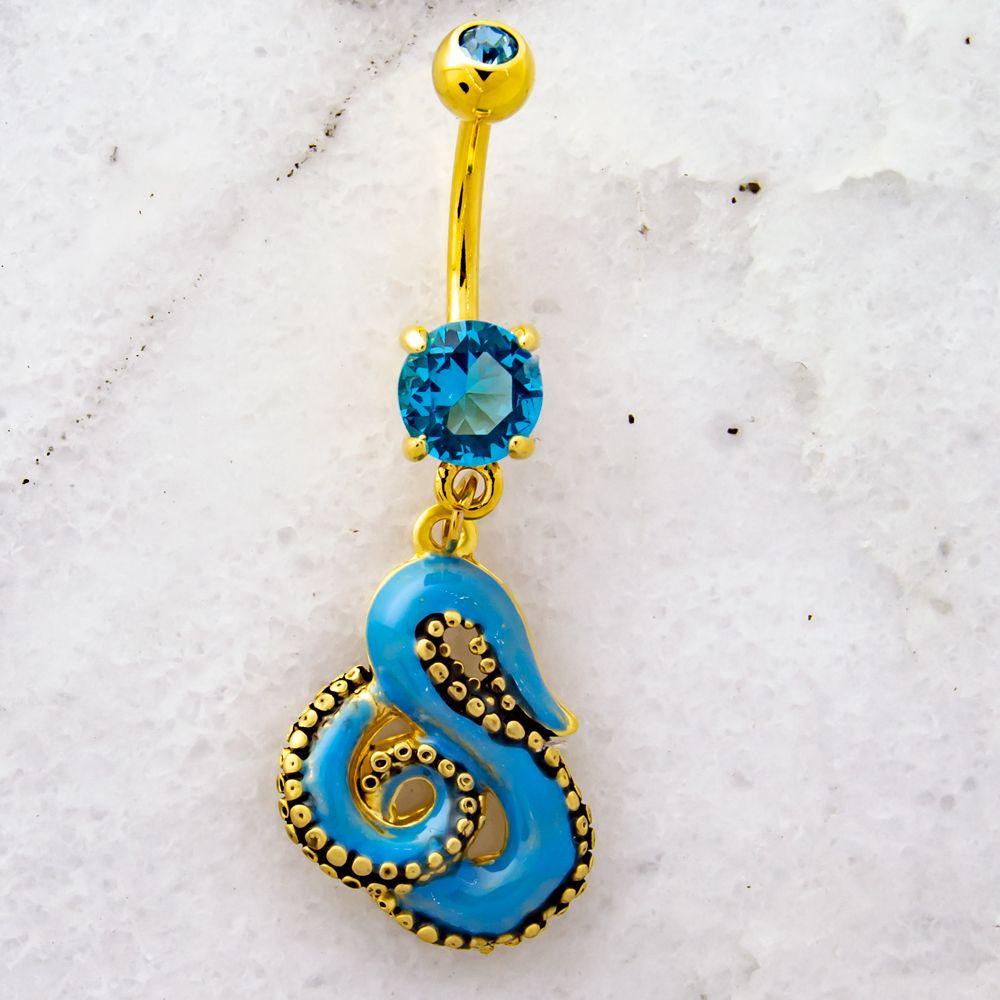 Belly Ring - No Dangle Octopus Tentacle Belly Ring - 1 Piece -Rebel Bod-RebelBod