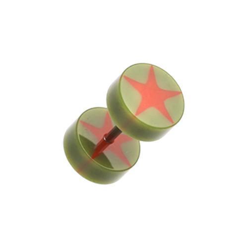 Olive Psych Star UV Acrylic Fake Plug - 1 Pair