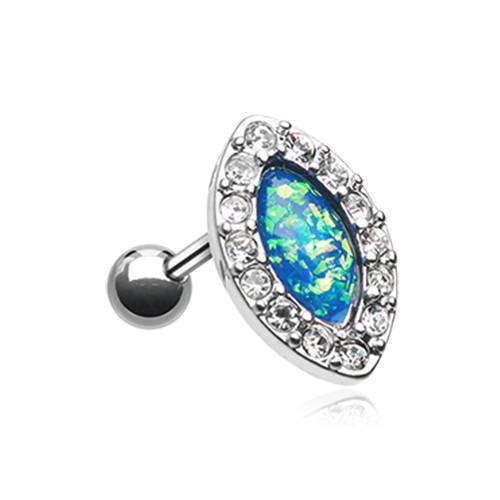Opal Diamante Tragus Cartilage Barbell Earring - 1 Piece