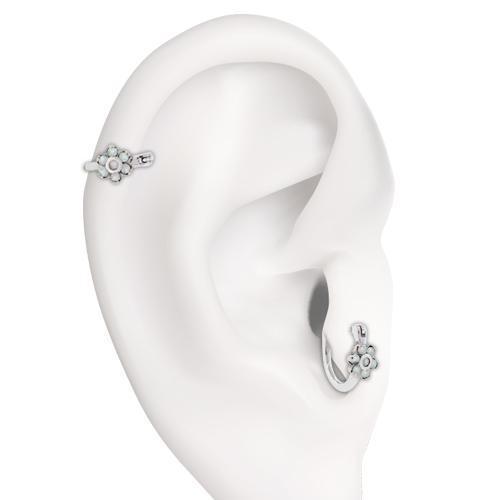 Clicker - Cartilage | Septum Opal Flower Ear Clicker - 1 Piece + -Rebel Bod-RebelBod