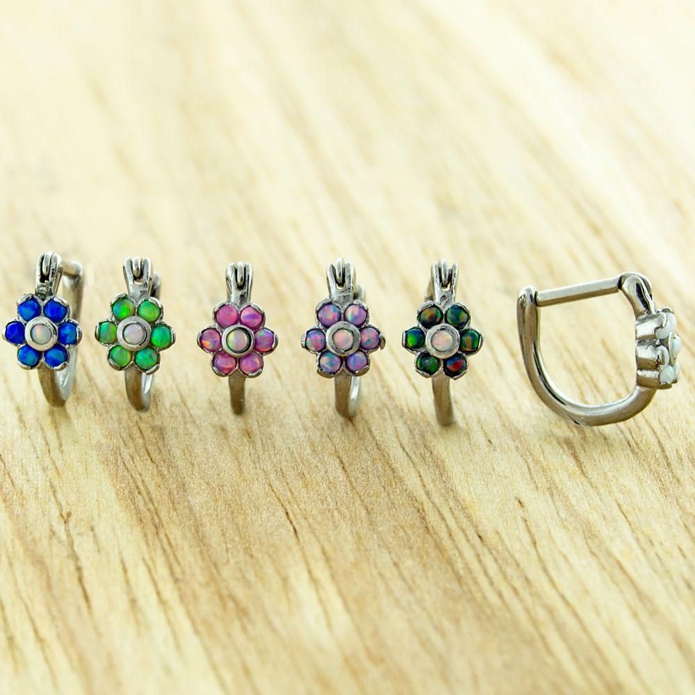 SEAMLESS CLICKER Opal Flower Ear Clicker - 1 Piece -Rebel Bod-RebelBod